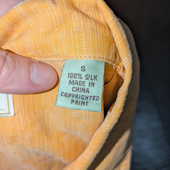 Tommy Bahama Orange Casual Silk Button Down Shirt. GUC Size small - Picture 14 of 16